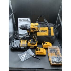 DEWALT DCD701 12V Cordless Drill Driver Kit /w Charger 3 Batteries Bag Bit Set